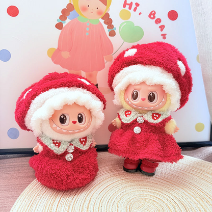 4inch bag charm cute custom clothes outfits - red mushroom - 0523