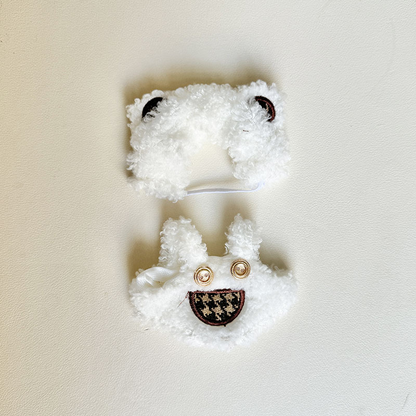 4inch bag charm cute custom clothes outfits - white bear - 012102