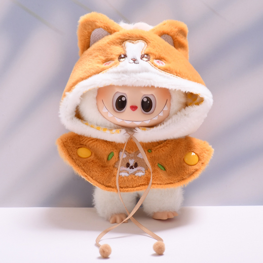 4inch bag charm cute custom clothes outfits - Shiba animal cloak - 061443