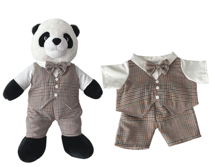 Brown British Style Faux Two-Piece Outfit for Bartholomew Bear Plush – 14-Inch Outfit