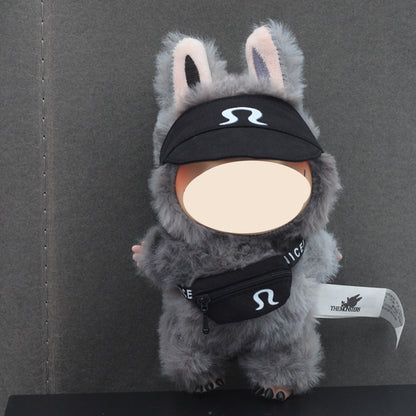 Labubu 4inch bag charm clothes outfits - lulu logo hat & bag- 0623H04 & 0623B95