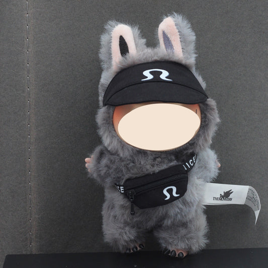 Labubu 4inch bag charm clothes outfits - lulu logo hat & bag- 0623H04 & 0623B95