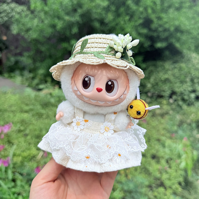 4inch bag charm cute custom clothes outfits - daisy dress & straw hat - 0523