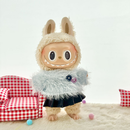 4inch bag charm cute custom clothes outfits - white/blue/pink sweater with skirt - 021823/021824/021825