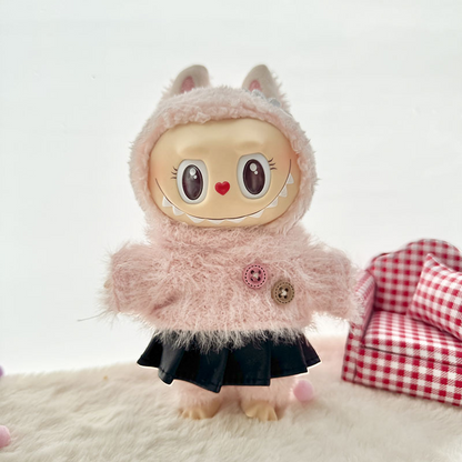 4inch bag charm cute custom clothes outfits - white/blue/pink sweater with skirt - 021823/021824/021825