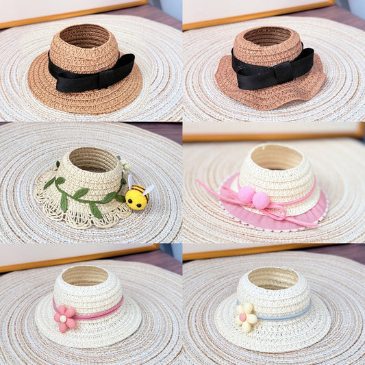 4inch bag charm cute custom fashion accessories - straw hat - 0712H