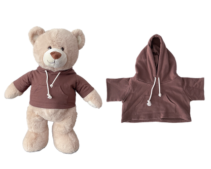 Dark Brown Hoodie for Bartholomew Bear Plush – 14-Inch Outfit