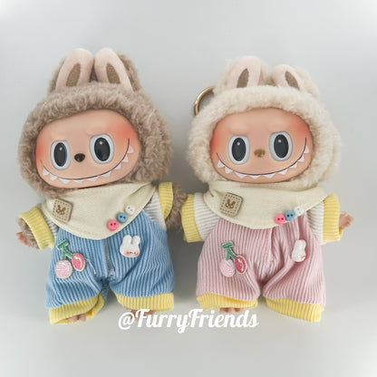 4inch bag charm cute custom clothes outfits - pink/blue