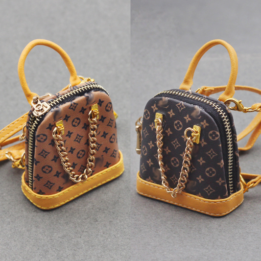 4inch bag charm cute custom bags - dark brown/light brown shell backpack - 0623B49/0623B50
