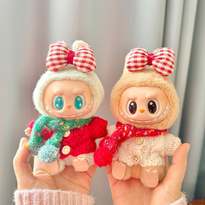 4inch bag charm cute custom clothes outfits - Christmas sweater bow