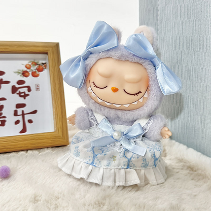 4inch bag charm cute custom clothes outfits - blue sea dress - 031107