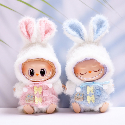 4inch bag charm cute custom clothes outfits - Blue and pink bunny