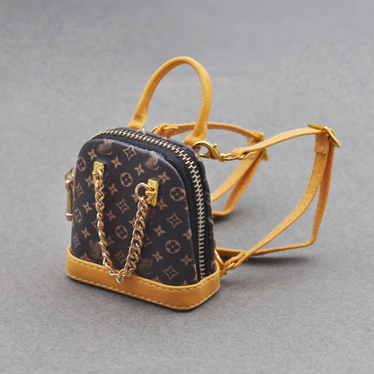 4inch bag charm cute custom bags - dark brown/light brown shell backpack - 0623B49/0623B50