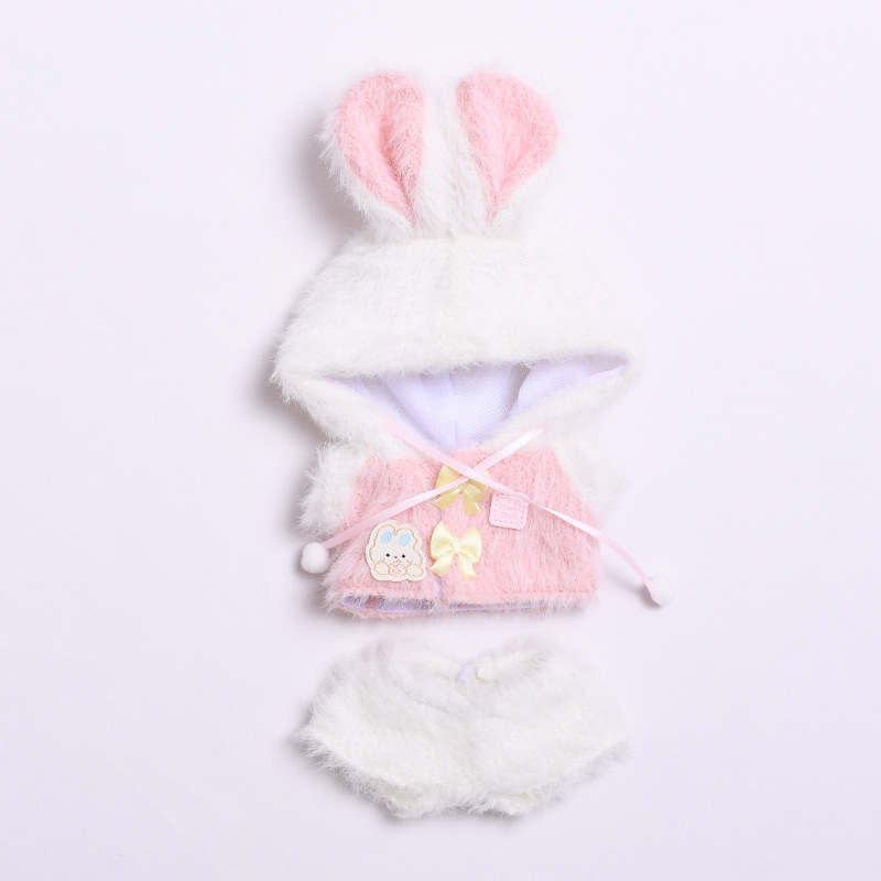 4inch bag charm cute custom clothes outfits - Blue and pink bunny