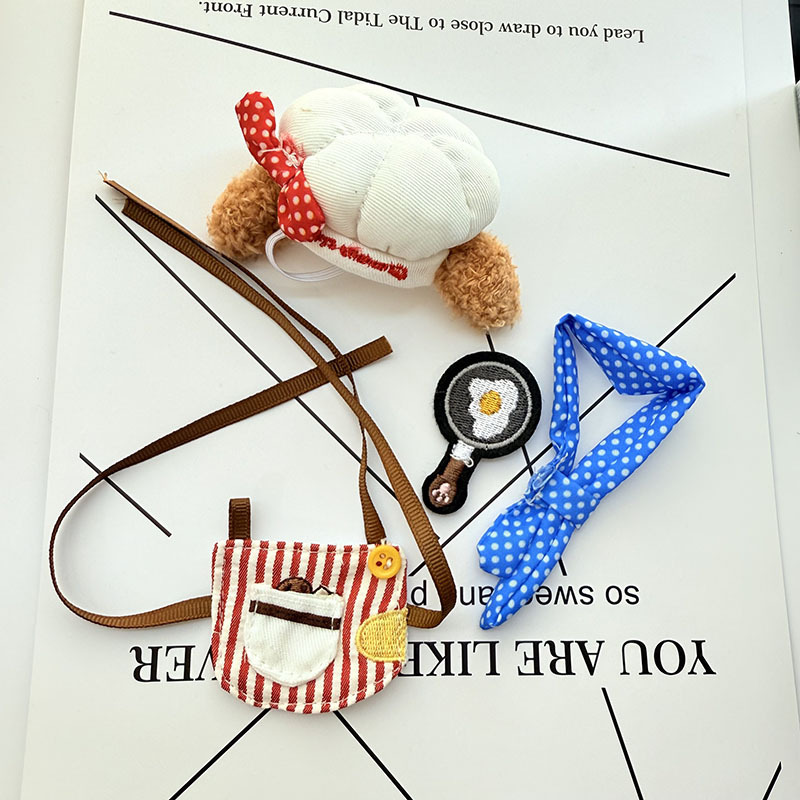 4inch bag charm cute custom clothes outfits - red/pink kitchen chef - 052318/052319