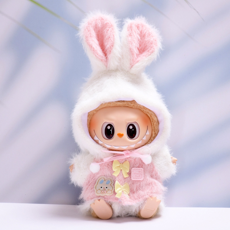 4inch bag charm cute custom clothes outfits - Blue and pink bunny