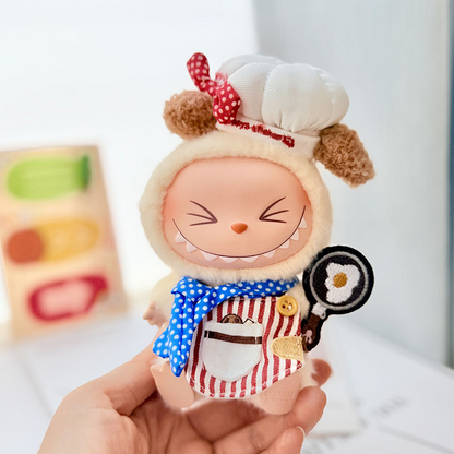 4inch bag charm cute custom clothes outfits - red/pink kitchen chef - 052318/052319