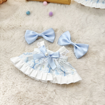4inch bag charm cute custom clothes outfits - blue sea dress - 031107
