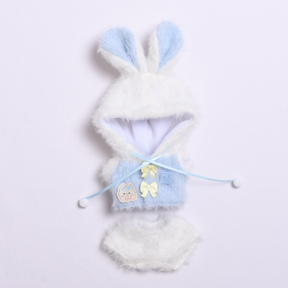 4inch bag charm cute custom clothes outfits - Blue and pink bunny
