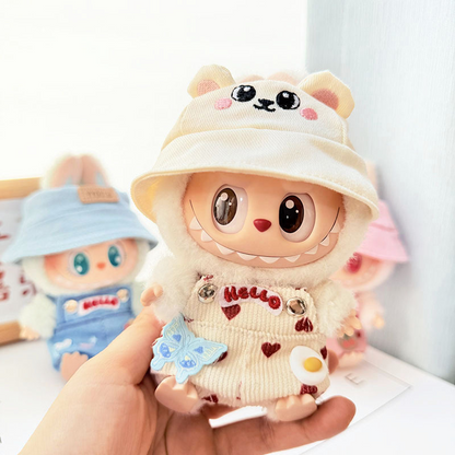 4inch bag charm cute custom clothes outfits - animal overalls - 0507