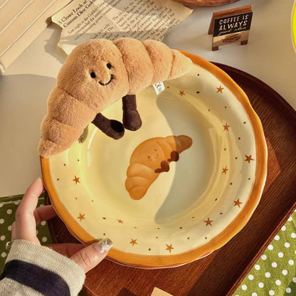 Adorable fruit & croissant plate 8inch set of 4 - Functional Design