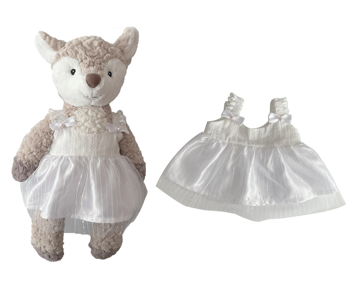 White Tulle Dress for Bartholomew Bear Plush – 14-Inch Outfit