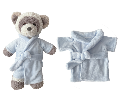 Large Bartholomew Bear & 16" Plush Clothes Outfit - Light Blue Bathrobe