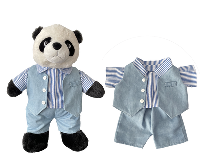 Light Blue Striped Vest 3-Piece Outfit Set for Bartholomew Bear Plush – 14-Inch Outfit