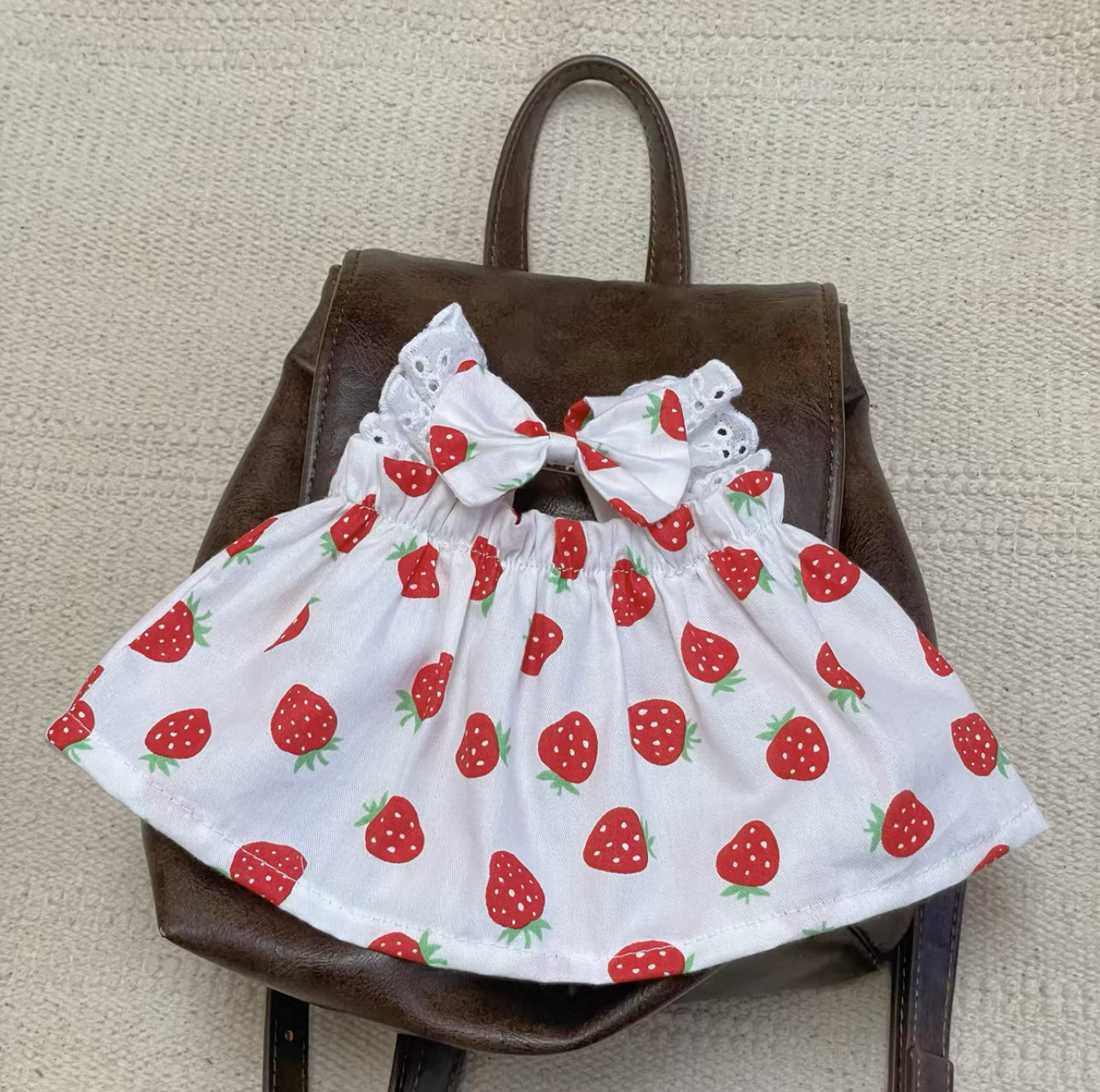 Bartholomew bear clothes outfits - Red strawberry dress (Tiny/Medium/Large/Huge)