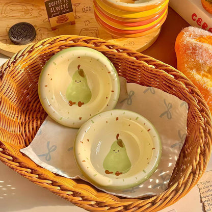 Adorable Cute Fruit Ceramic Dip Bowls – Sauce, Condiments & Hot Pot Seasoning Plates set of 4