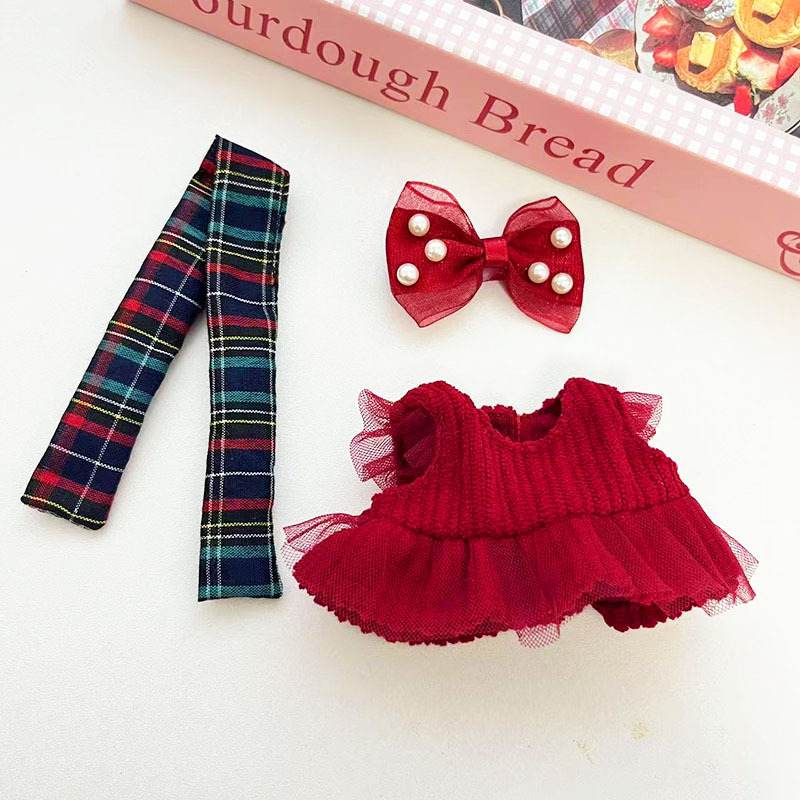 4inch bag charm cute custom clothes outfits - red dress with scarf