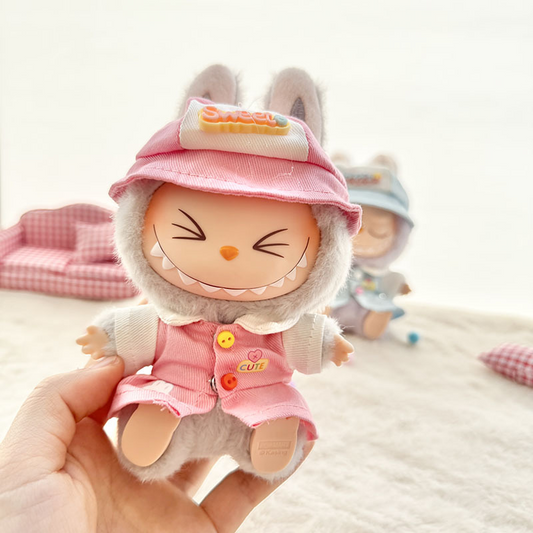 4inch bag charm clothes outfits - Pink jacket & pink bucket hat