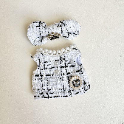 4inch bag charm cute custom clothes outfits - Elegant dress with bow