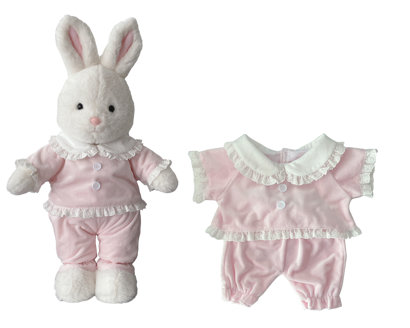 Large Bartholomew Bear & 16" Plush Clothes Outfit - Pink Pajama 2-Piece Set