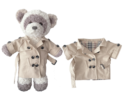 Large Bartholomew Bear & 16" Plush Clothes Outfit - Khaki Trench Coat