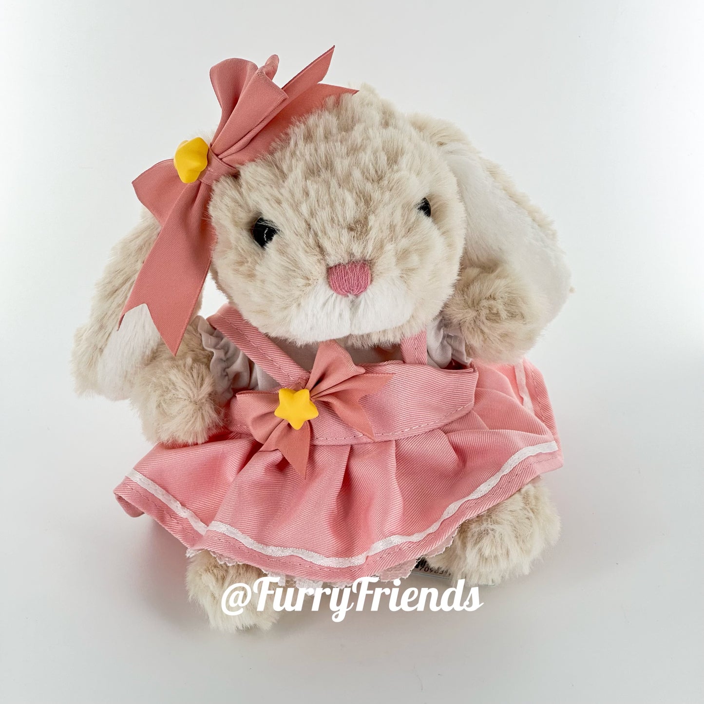 8inch jellycat yummy bunny plush cute custom clothes outfits - pink/blue dress