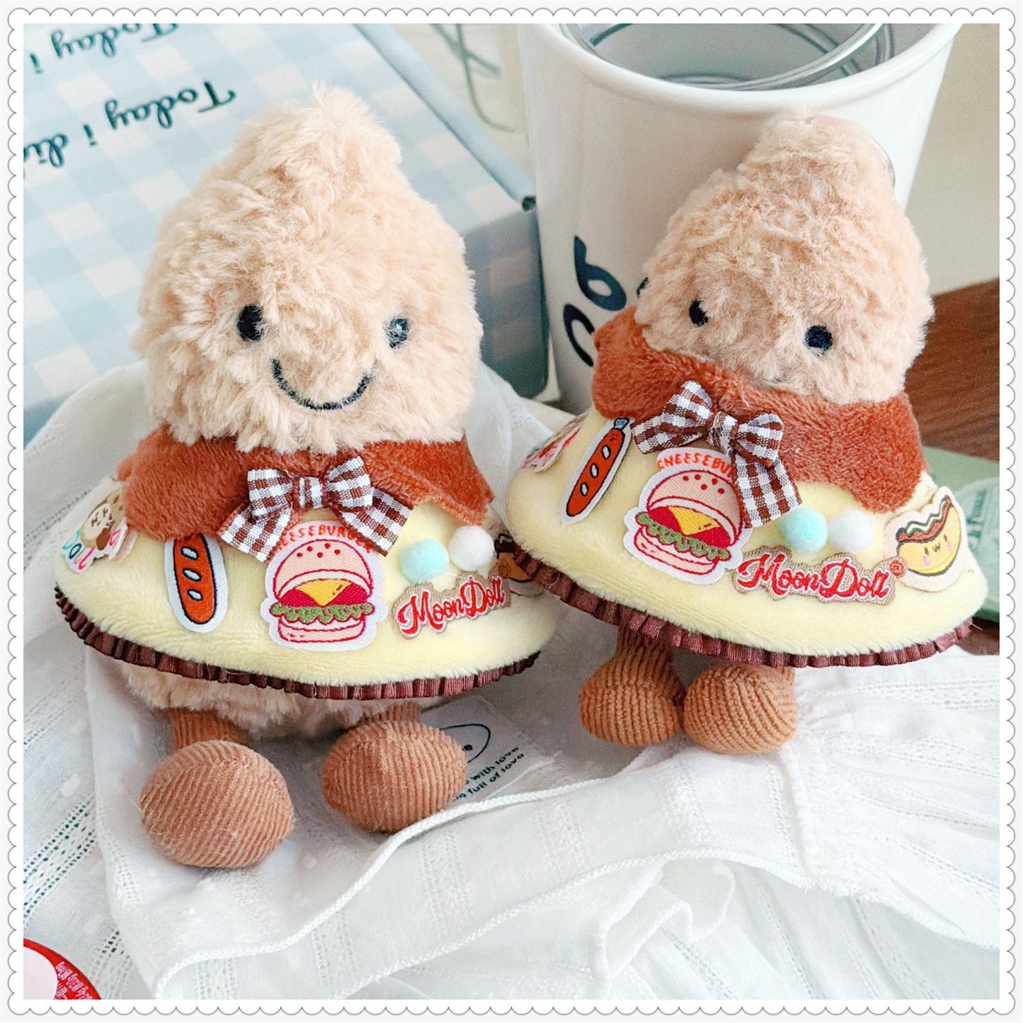 Bartholomew Bear Bag Charm clothes outfits - Cream Top & Caramel Pudding Cape