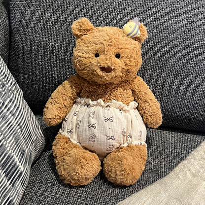 Medium/Large Bartholomew bear cute custom clothes outfits - Multiple color pull-ups & bee clip