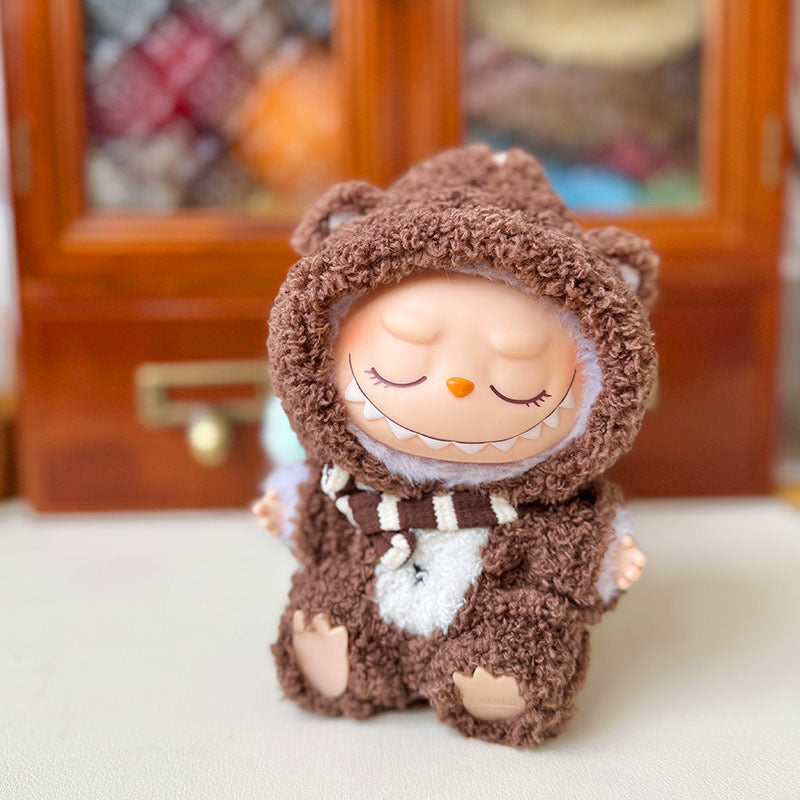 4inch bag charm cute custom clothes outfits - brown & pink bear