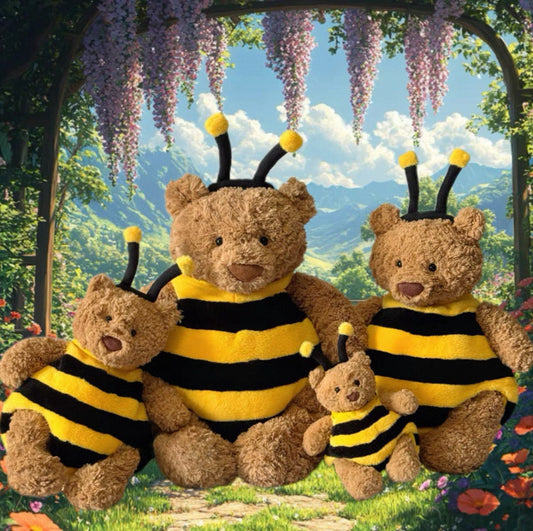 Bumblebee Costume for Bartholomew Bear Plush – 6–16 Inch Outfit