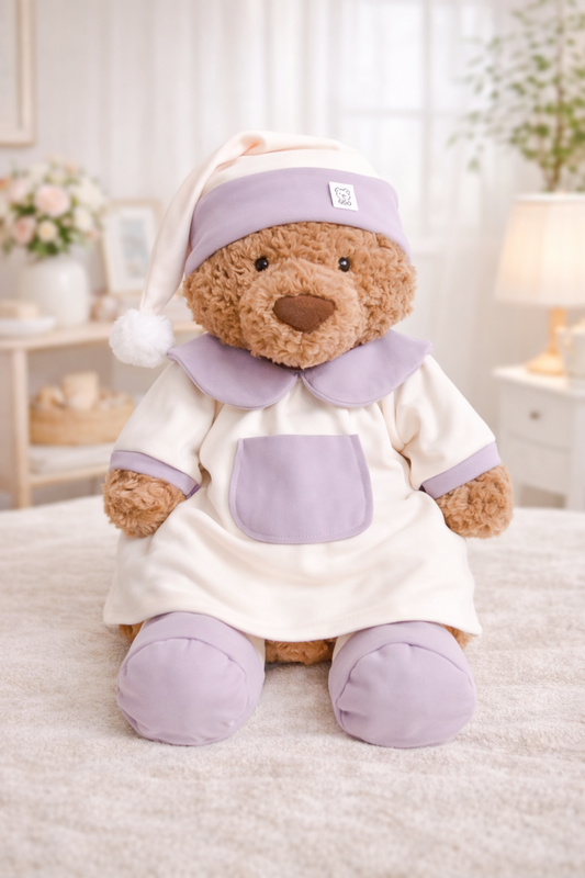 Purple Loungewear Set for Bartholomew Bear Plush – 10–16 Inch Outfit