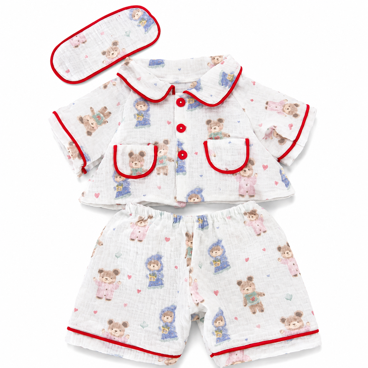 Bartholomew bear cute clothes outfits - Cream Heart Bear Loungewear Set