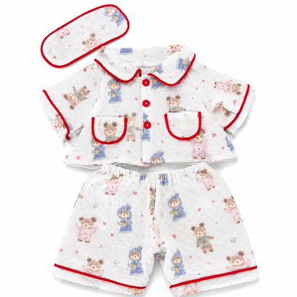 Bartholomew bear cute clothes outfits - Cream Heart Bear Loungewear Set