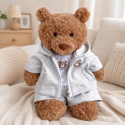 Bartholomew bear cute clothes outfits - Gray 3-Piece Sports Outfit Set