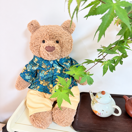 Emerald Forest Shirt Outfit Set for Bartholomew Bear Plush – 14-Inch Outfit