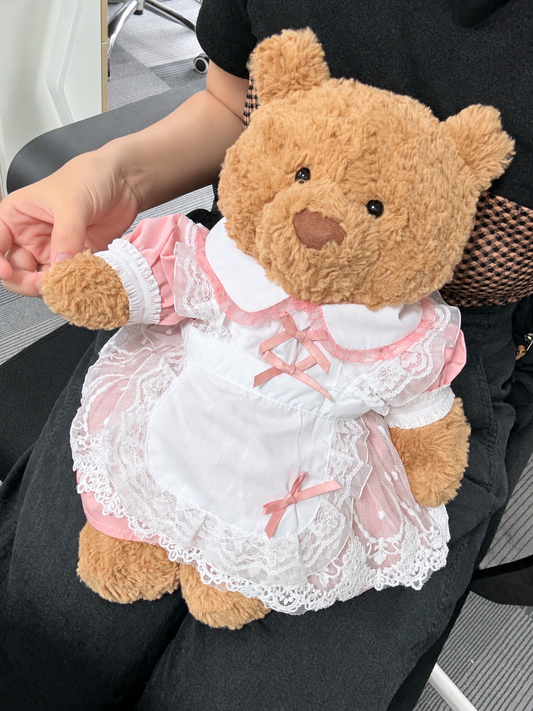 Pink Bow Puffy Tulle Dress for Bartholomew Bear Plush – 14-Inch Outfit