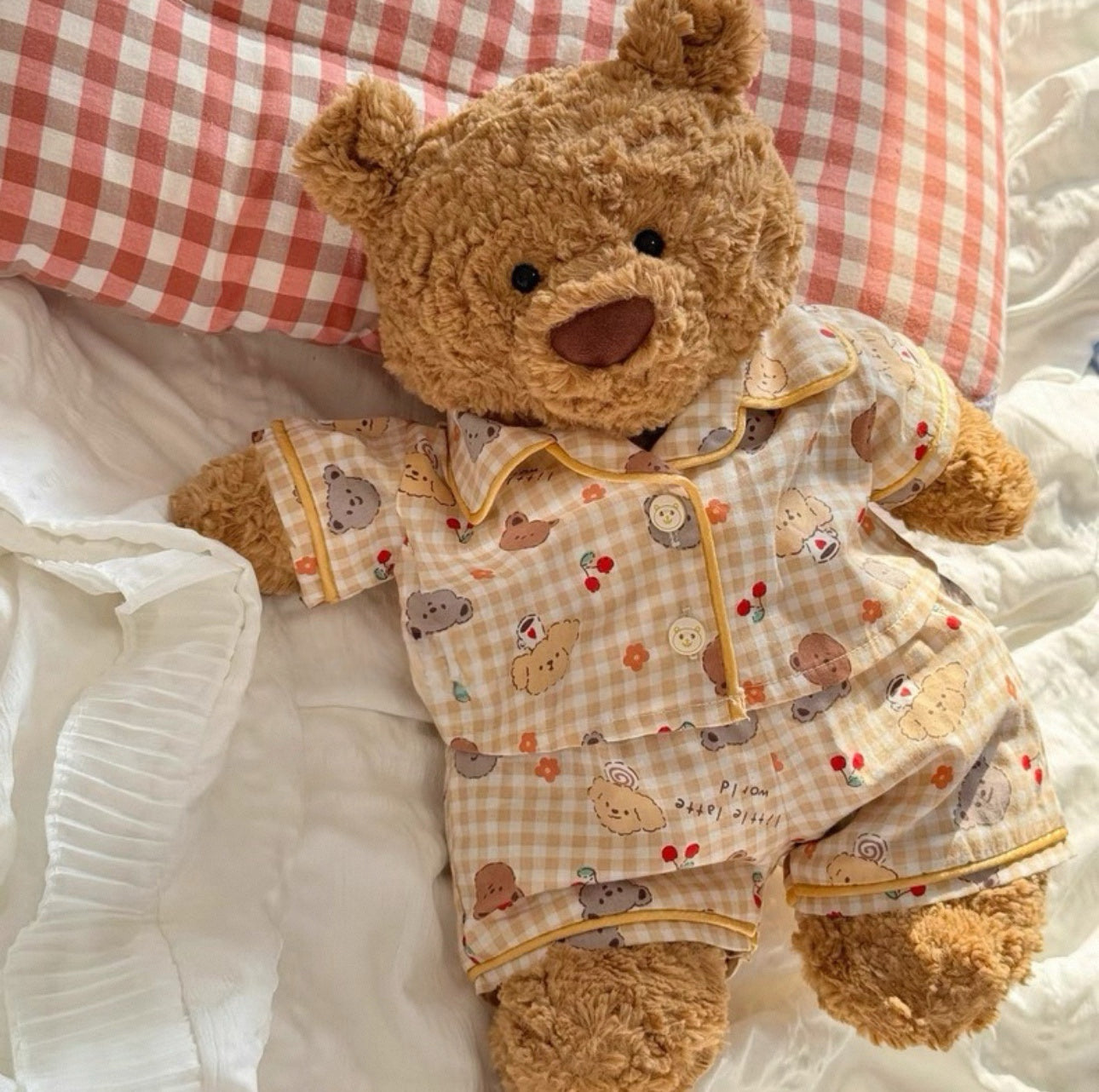 Bartholomew bear cute clothes outfits - orange sleepwear(tiny/medium/large/huge)
