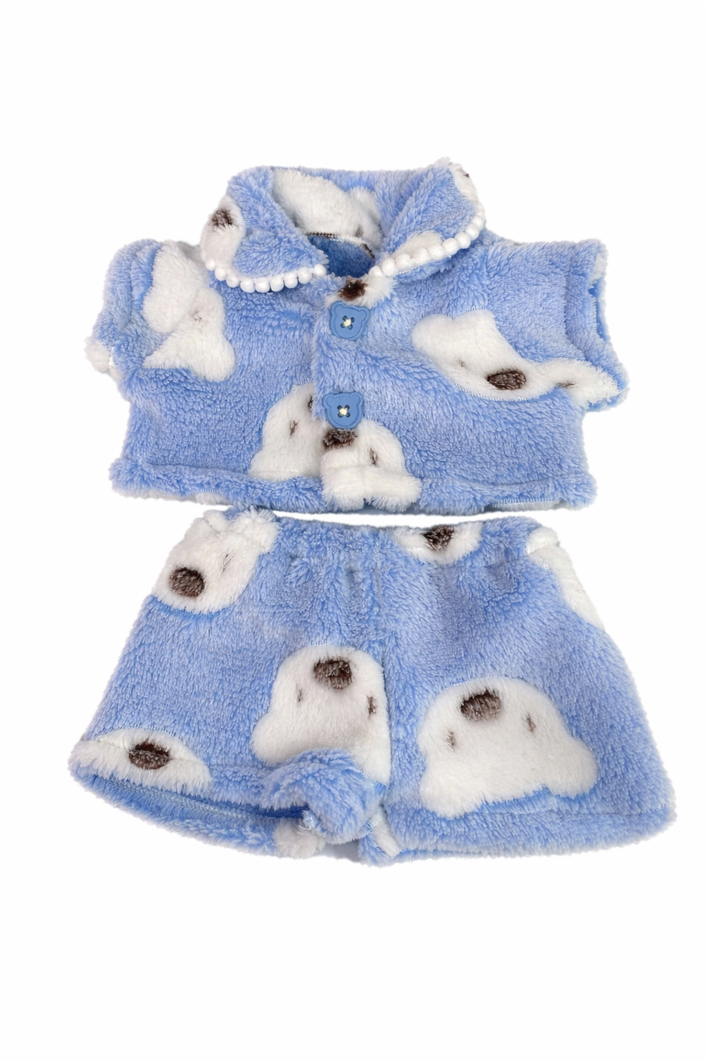 Bartholomew bear cute clothes outfits - Blue Fluffy Pajama Set