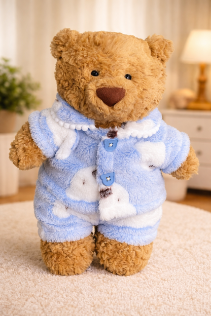 Bartholomew bear cute clothes outfits - Blue Fluffy Pajama Set