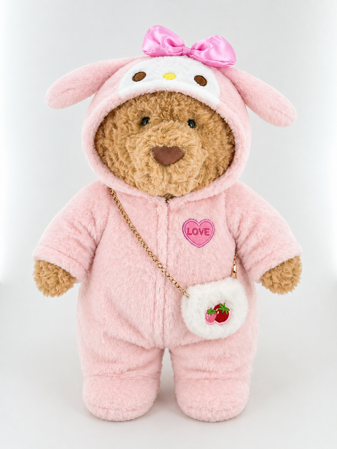 Medium Bartholomew bear clothes outfits - Melody Romper & Strawberry Bag